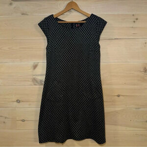 R&K Originals Women’s Houndstooth Cap Sleeve Pocket Dress Black/Gray Size 10